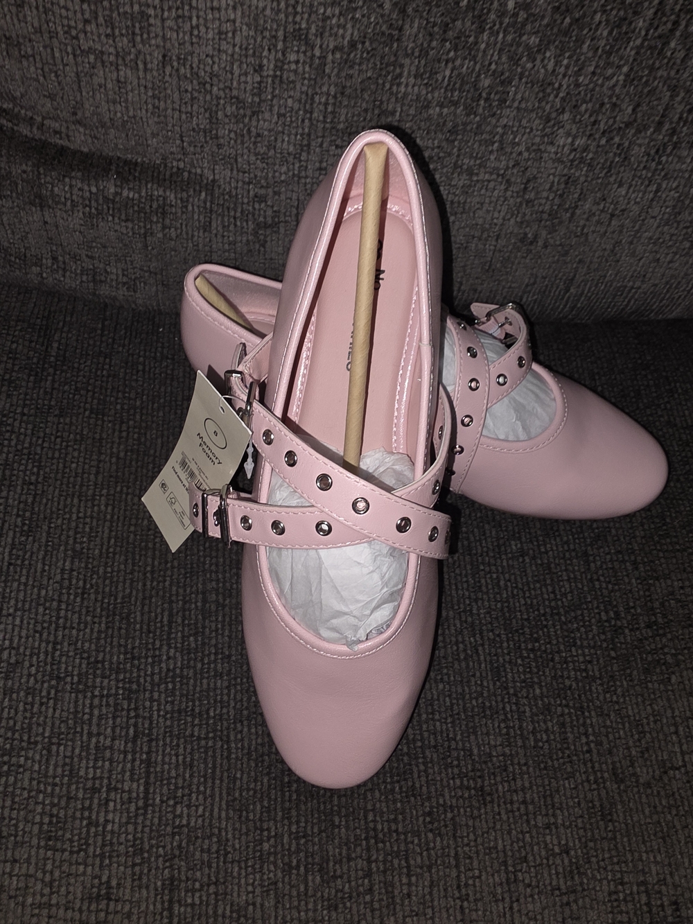 No Boundaries Pink Studded Double-Strap Mary Jane Flats - Picture 8 of 8